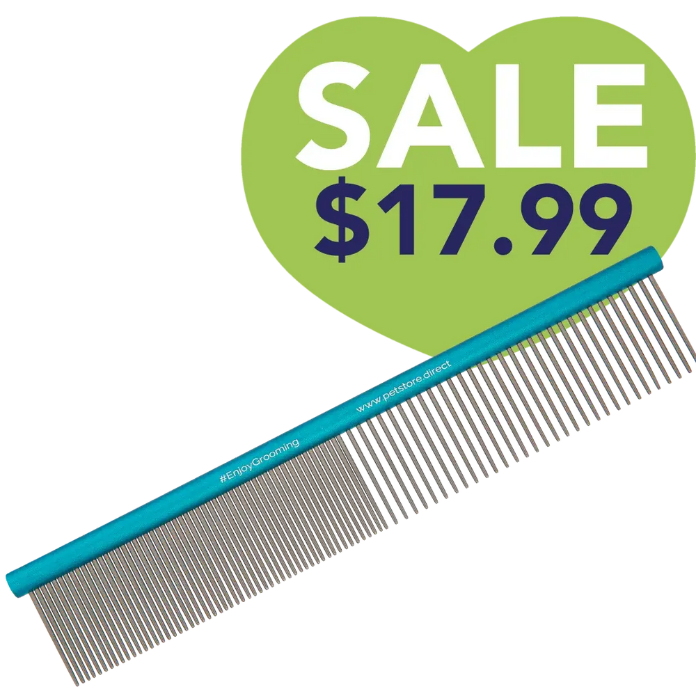 10" 50/50 Round Blue Comb by PetStore.Direct
