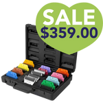 10 Colored Wide Combs 1/8″ through 1 1/2″ with 4 Wide Blades by Zolitta