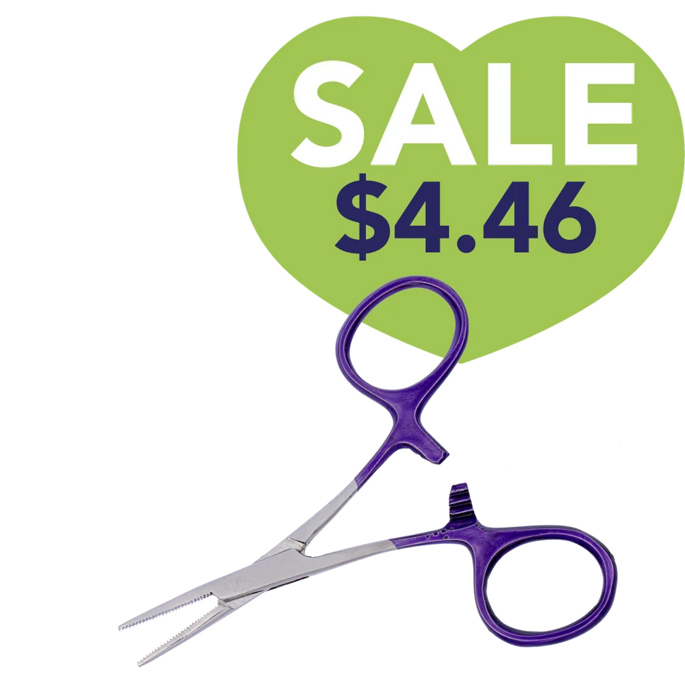 3.5" Straight Hemostat with Purple Handles 707S by Aaronco