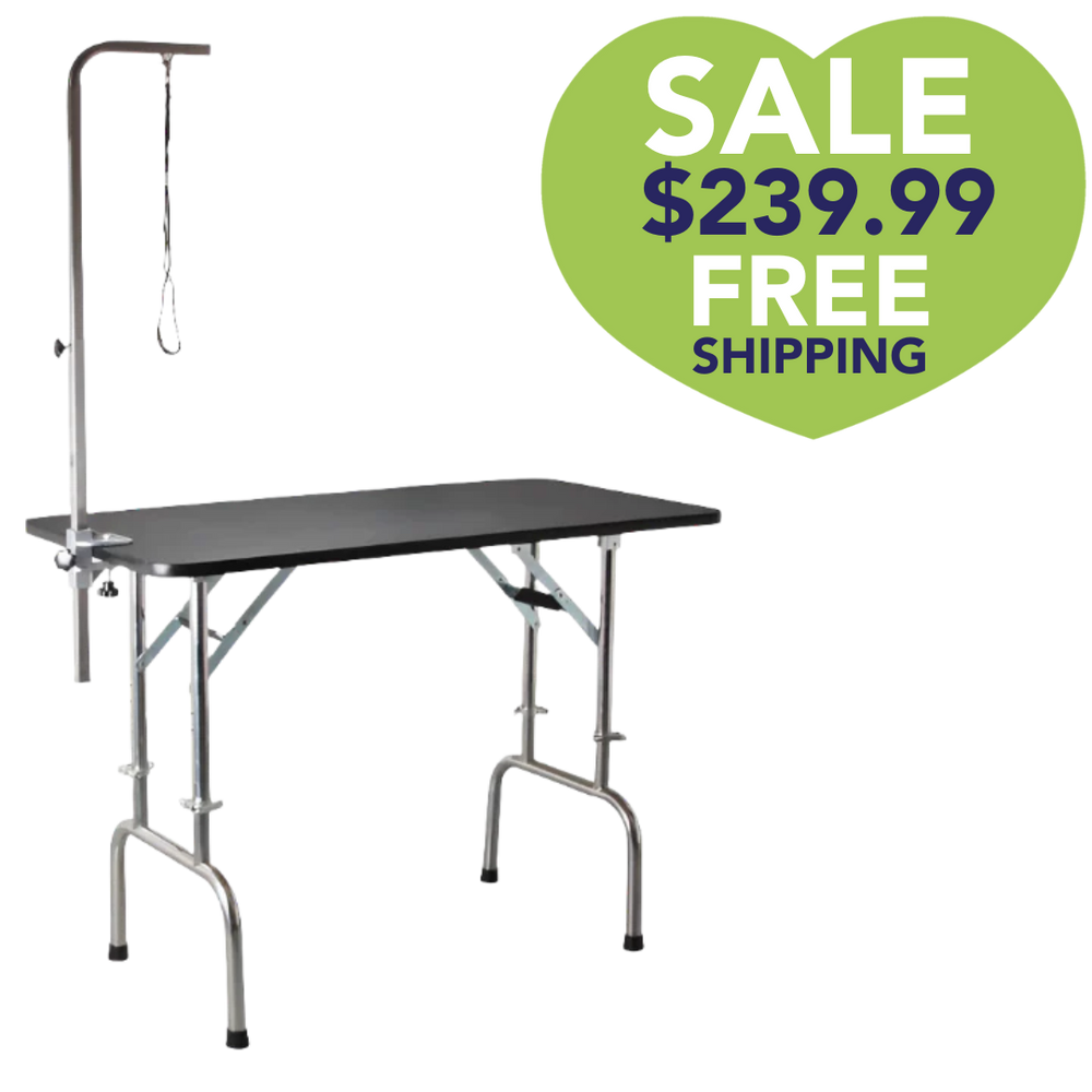 PetStore.Direct 48" Adjustable Height Folding Table with Arm and Clamp