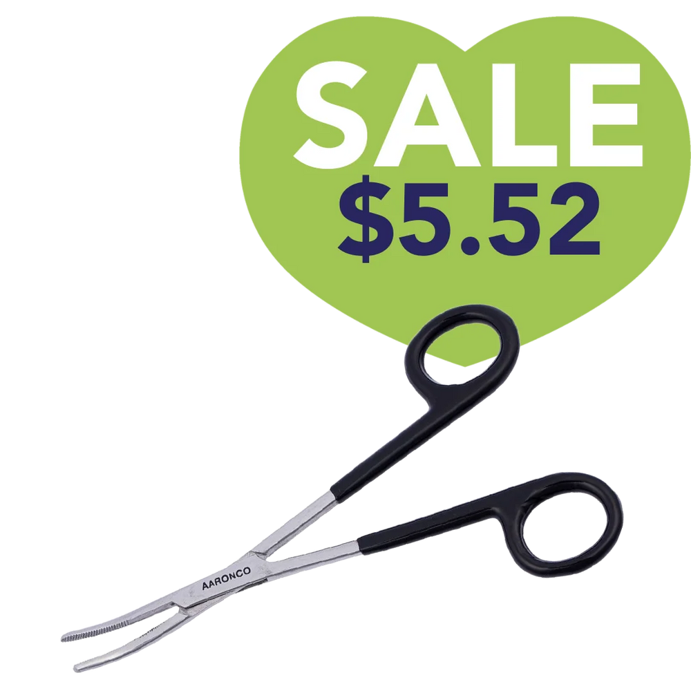 5.5" Curved Hairmostat Ear Hair Puller and Tick Remover Black 703C by Aaronco