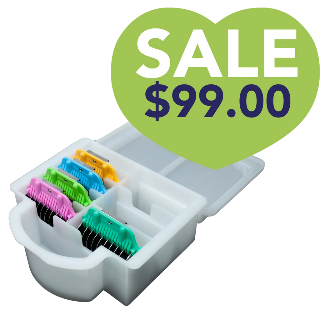 5pc Wide Glide Skip Tooth Comb Attachment Set With Storage Case by Pet
