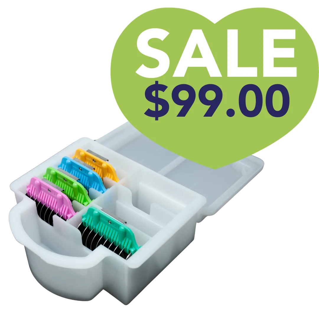 5pc Wide Glide Skip Tooth Comb Attachment Set by PetStore.Direct