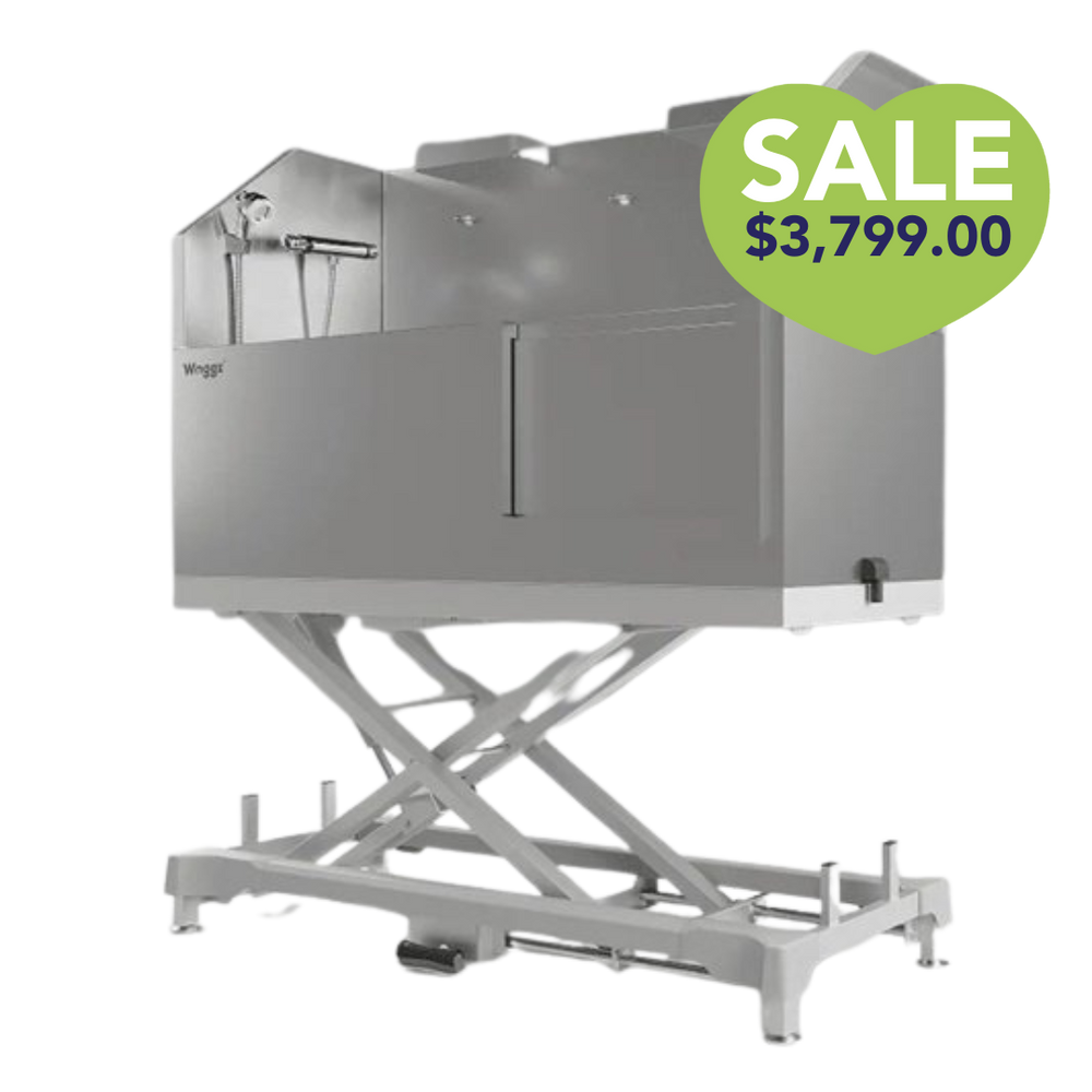 60" Dog Grooming Electric Tub with Sliding Door White by Waggz