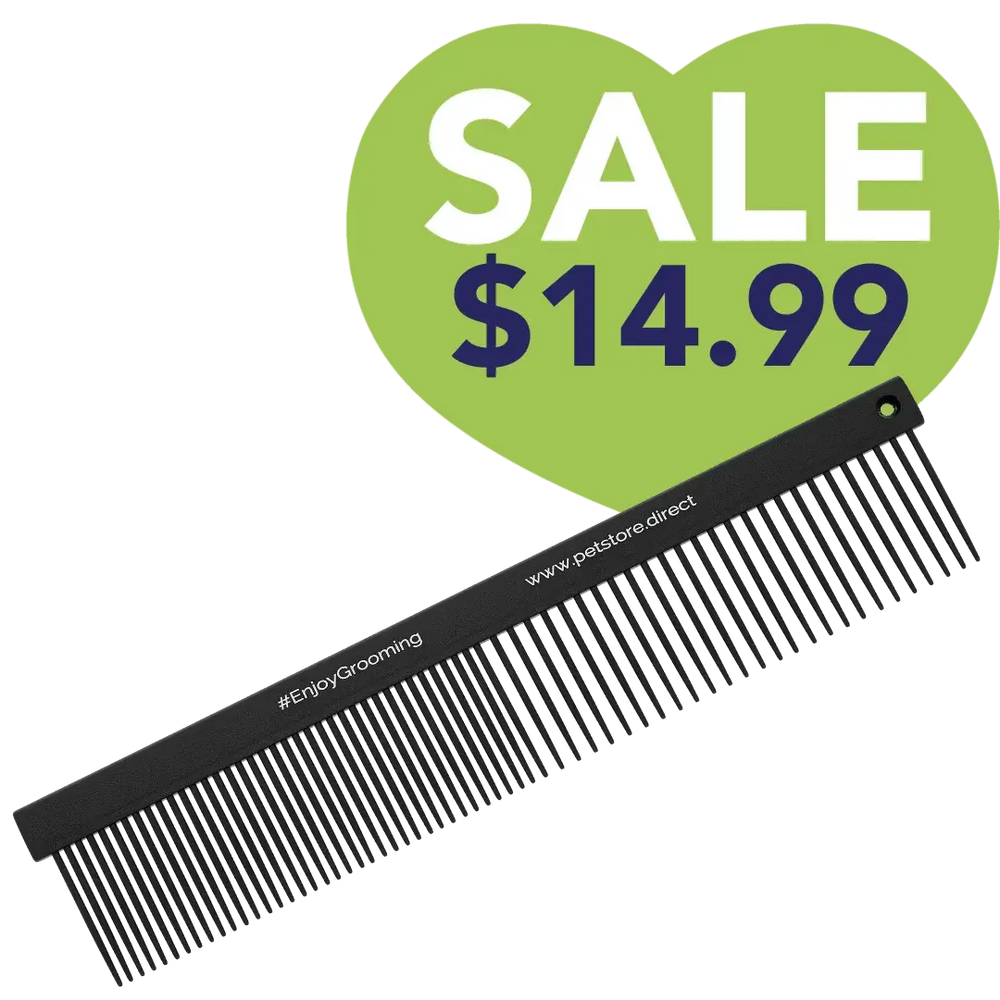 7" 50/50 Flat Black Comb by PetStore.Direct