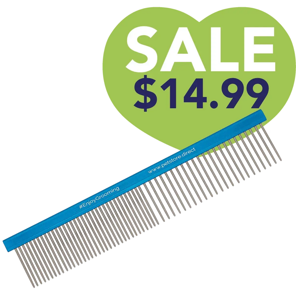 7" 50/50 Flat Blue Comb by PetStore.Direct