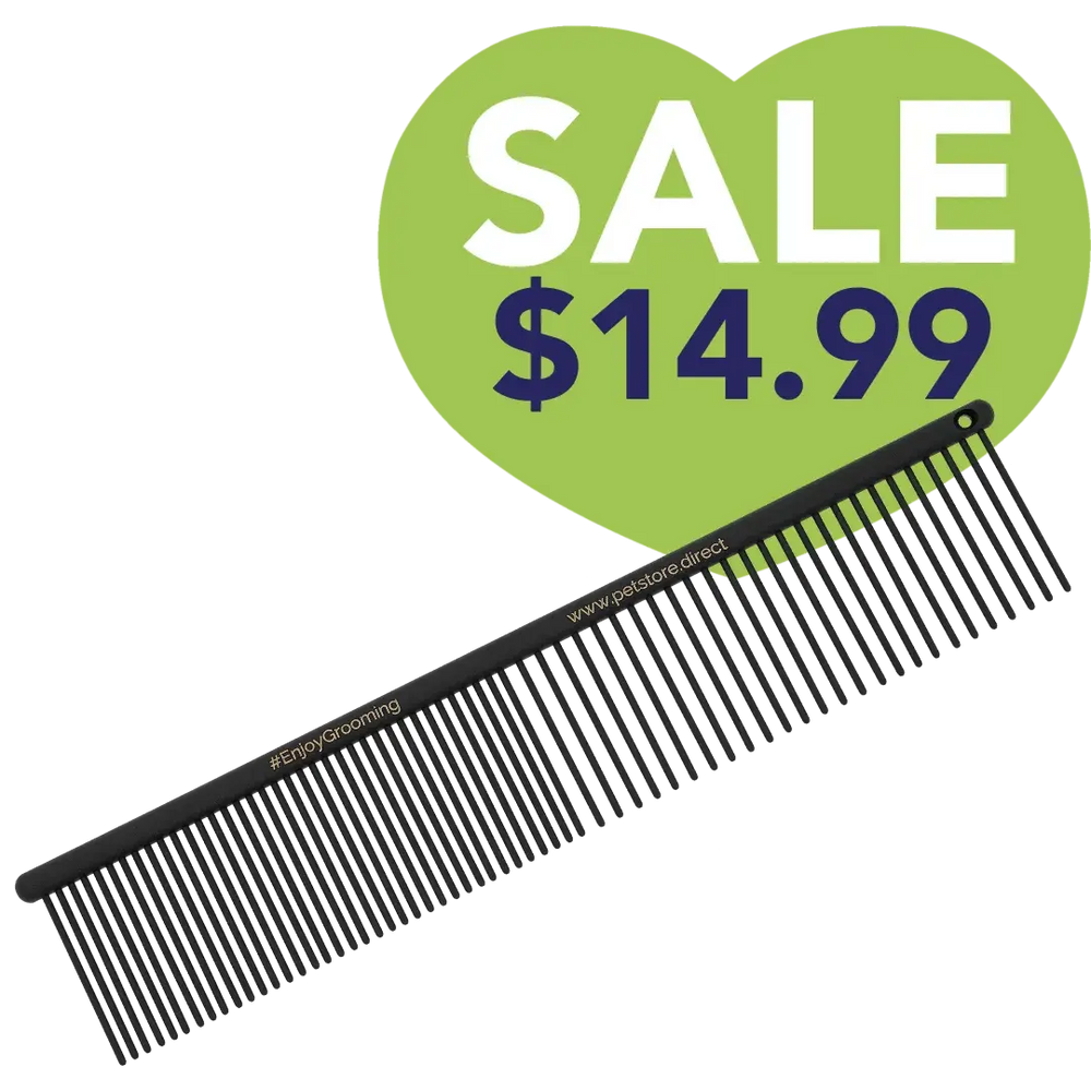 7" 50/50 Round Black Comb by PetStore.Direct