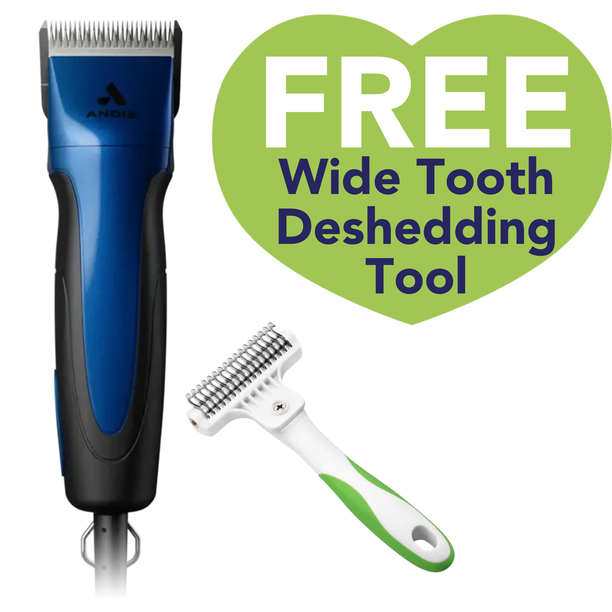 Excel 5-Speed Corded Clipper with Free Wide Tooth De-Shedding Tool by Andis