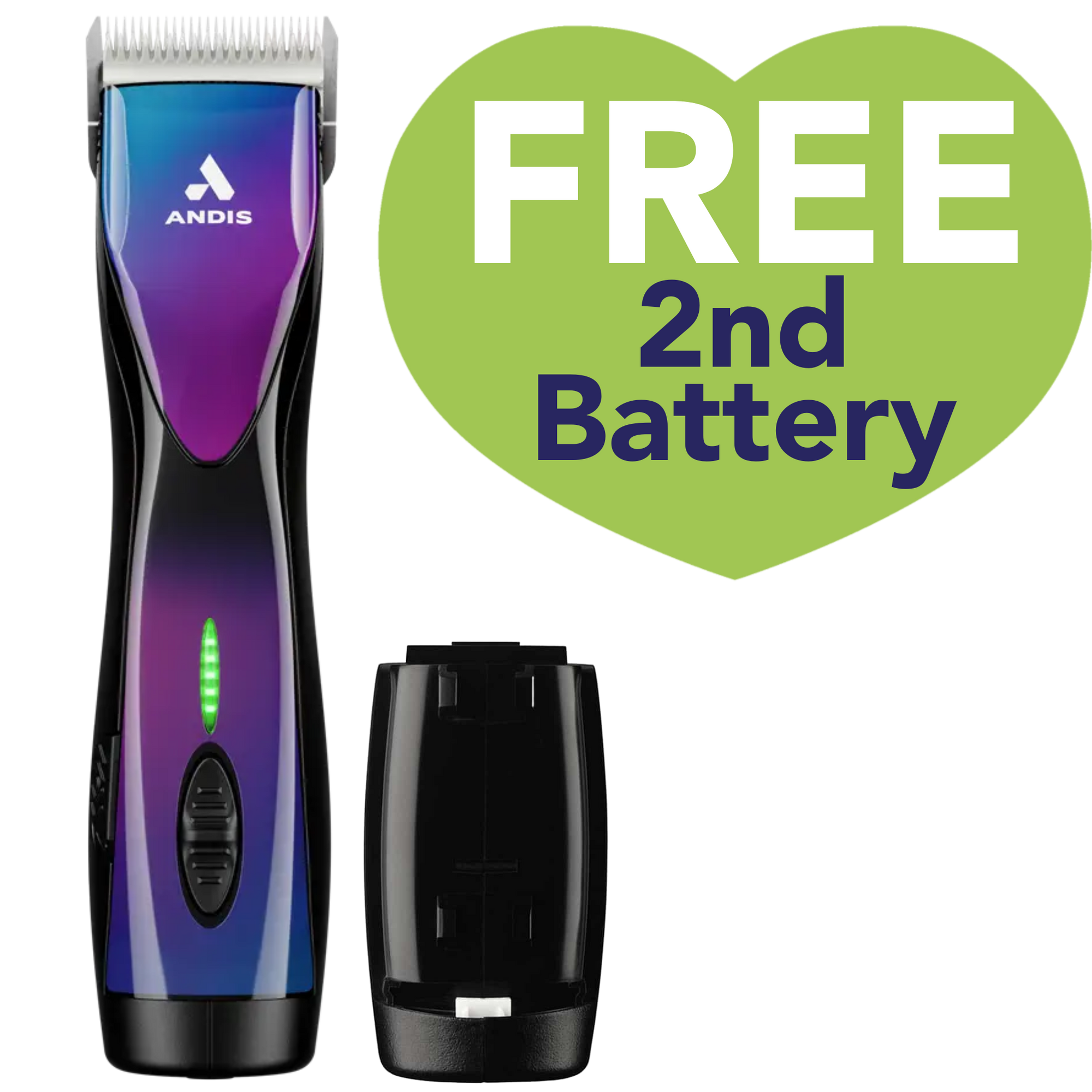 andis pulse zr galaxy with 2 batteries