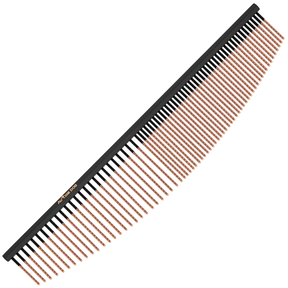 7.5" Halfmoon 50/50 Ionic End Strip Comb With Spiral Pins by Aussie Dog