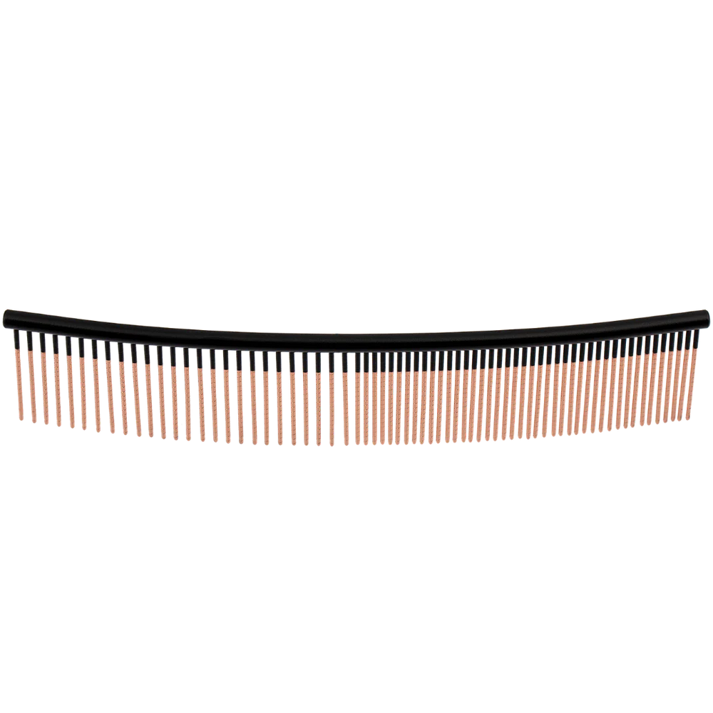 7.5" 50/50 Curved Fluff Ionic End Strip Comb With Spiral Pins by Aussie Dog
