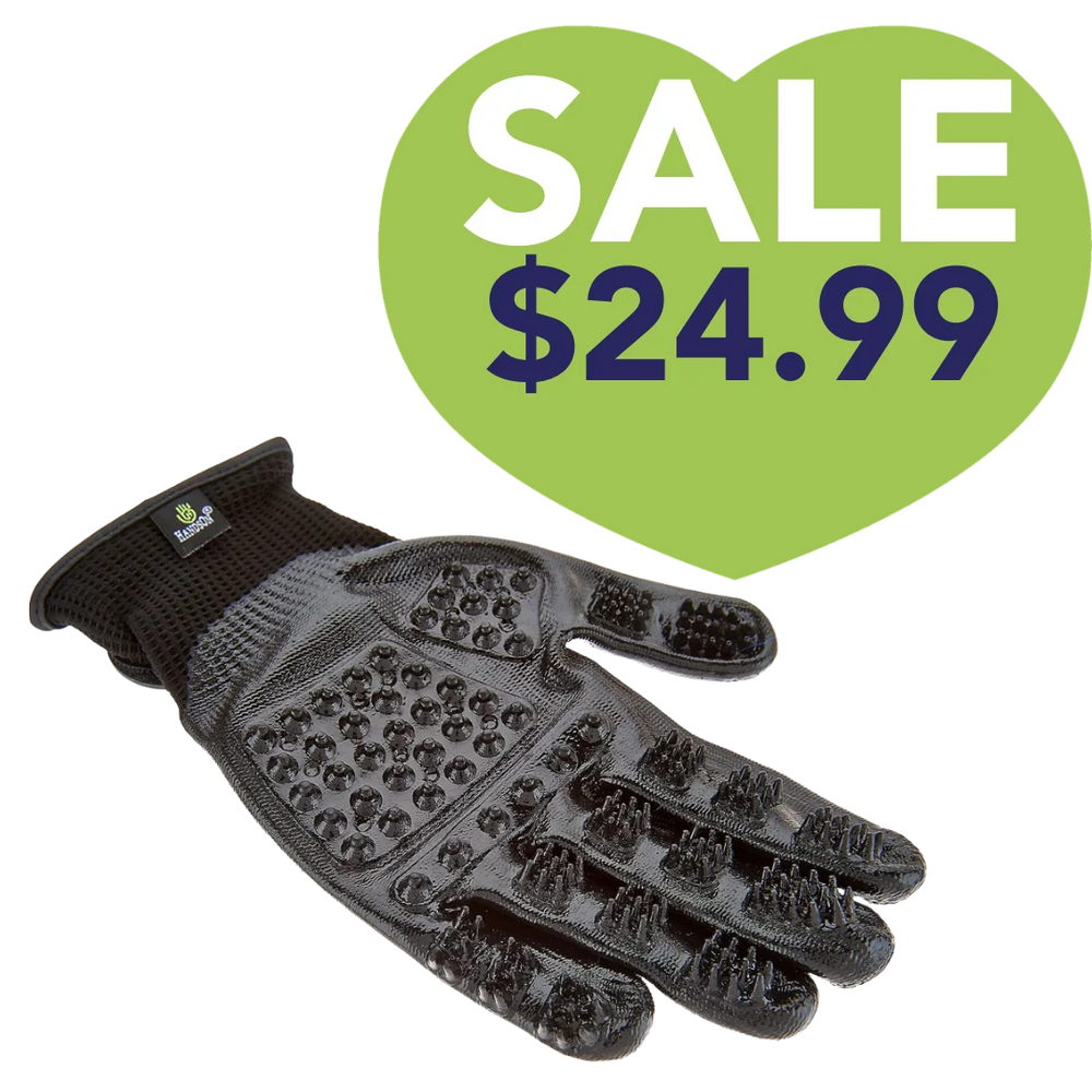 Black Deshedding Gloves by HandsOn Gloves