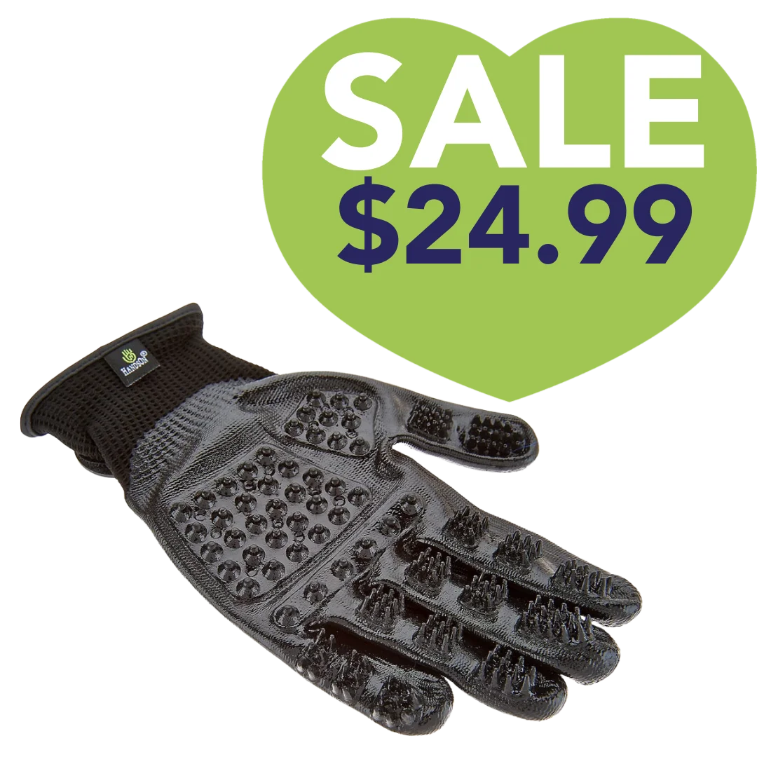 Black Deshedding Gloves by HandsOn Gloves