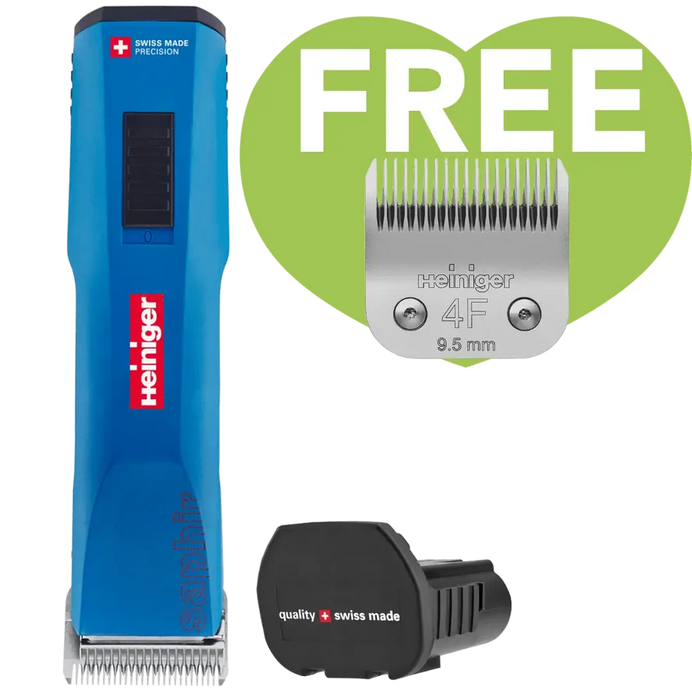 Heiniger Blue Saphir Cordless Clipper One Battery with 4F Blade