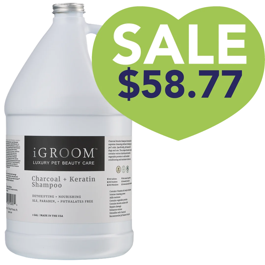 Charcoal and Keratin Shampoo Gallon by iGroom