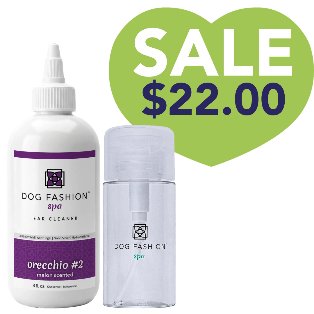 Orecchio #2 Melon Scented Ear Cleaner 8oz with Ear Cleaner Bottle by Dog Fashion Spa
