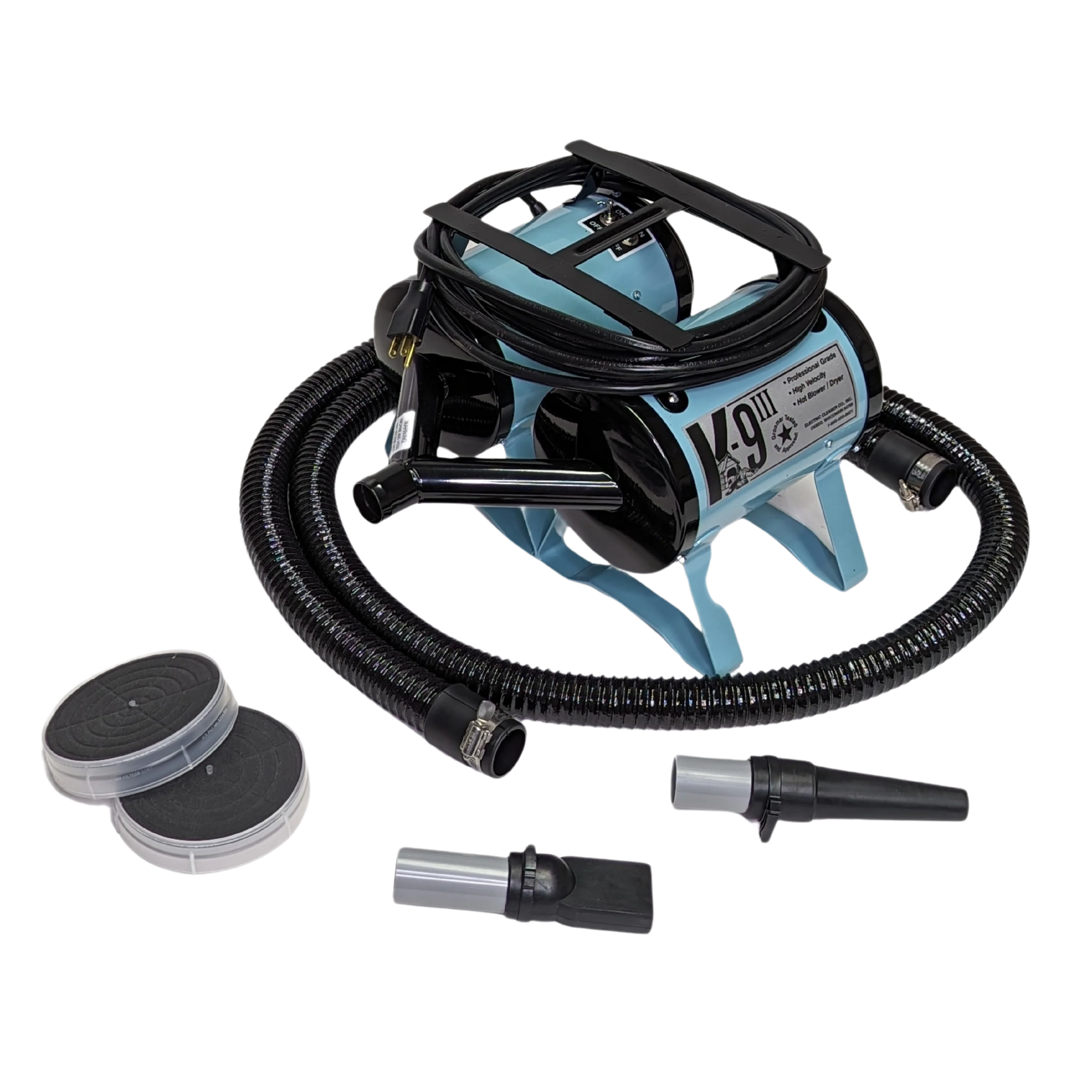K-9 III Dog Dryer Two-Speed with Free Water Peeler Attachment by Electric Cleaner