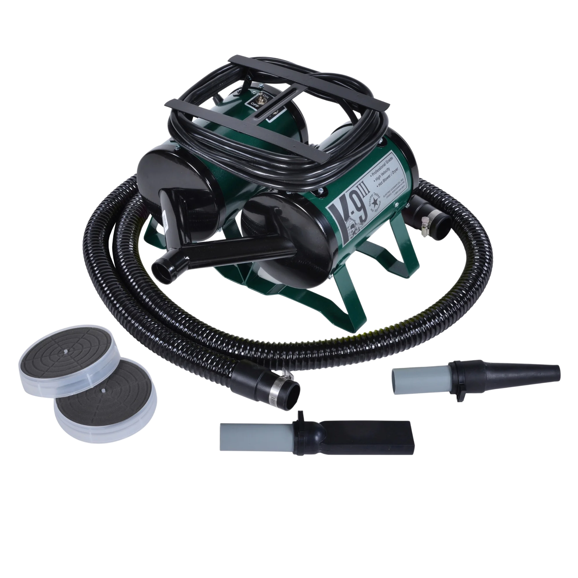 K-9 III Dog Dryer Two-Speed with Free Water Peeler Attachment by Electric Cleaner
