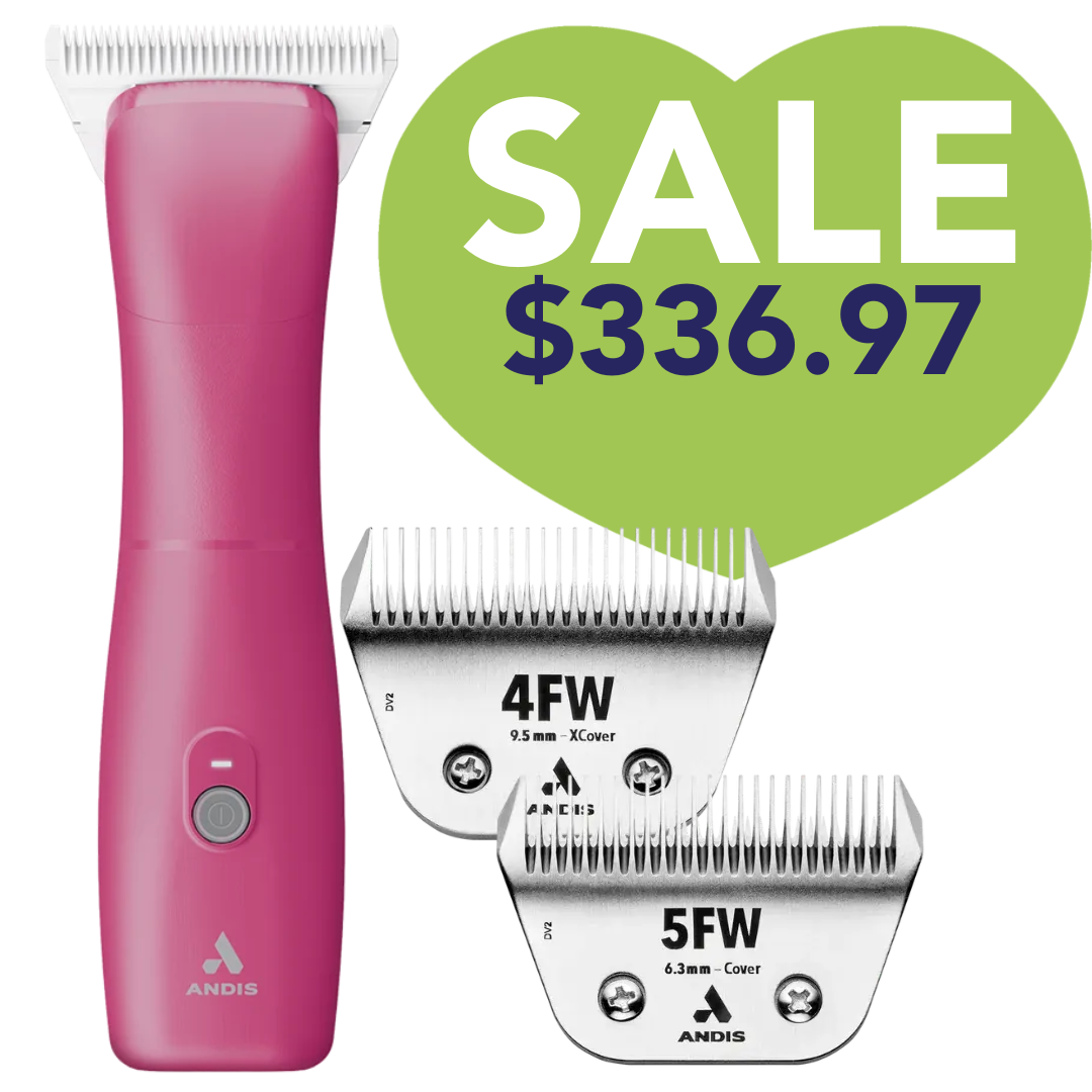 Emerge Pink Clipper #30W and with 4FW and 5FW Blades by Andis