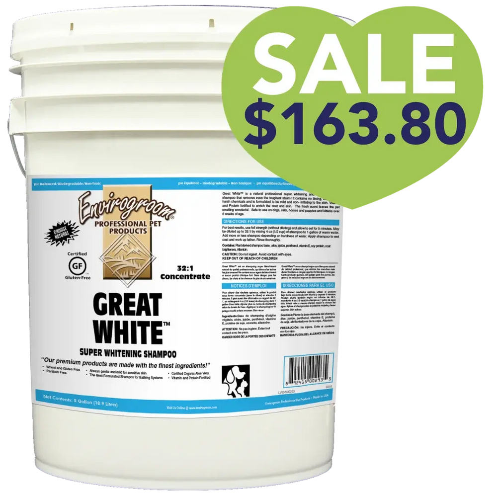 Great white shampoo bucket by envirogroom.