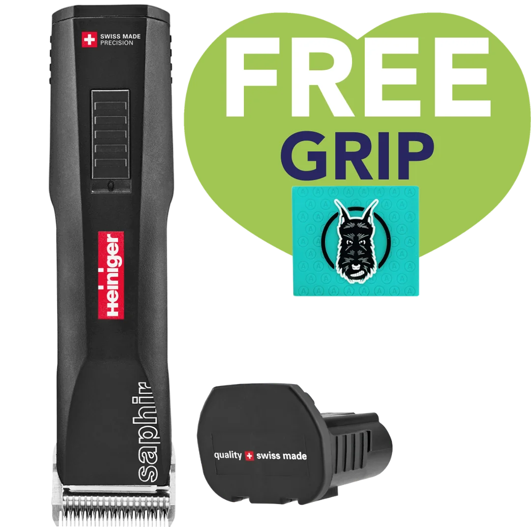 Black Saphir Basic with One Battery with Free Grip by Heiniger