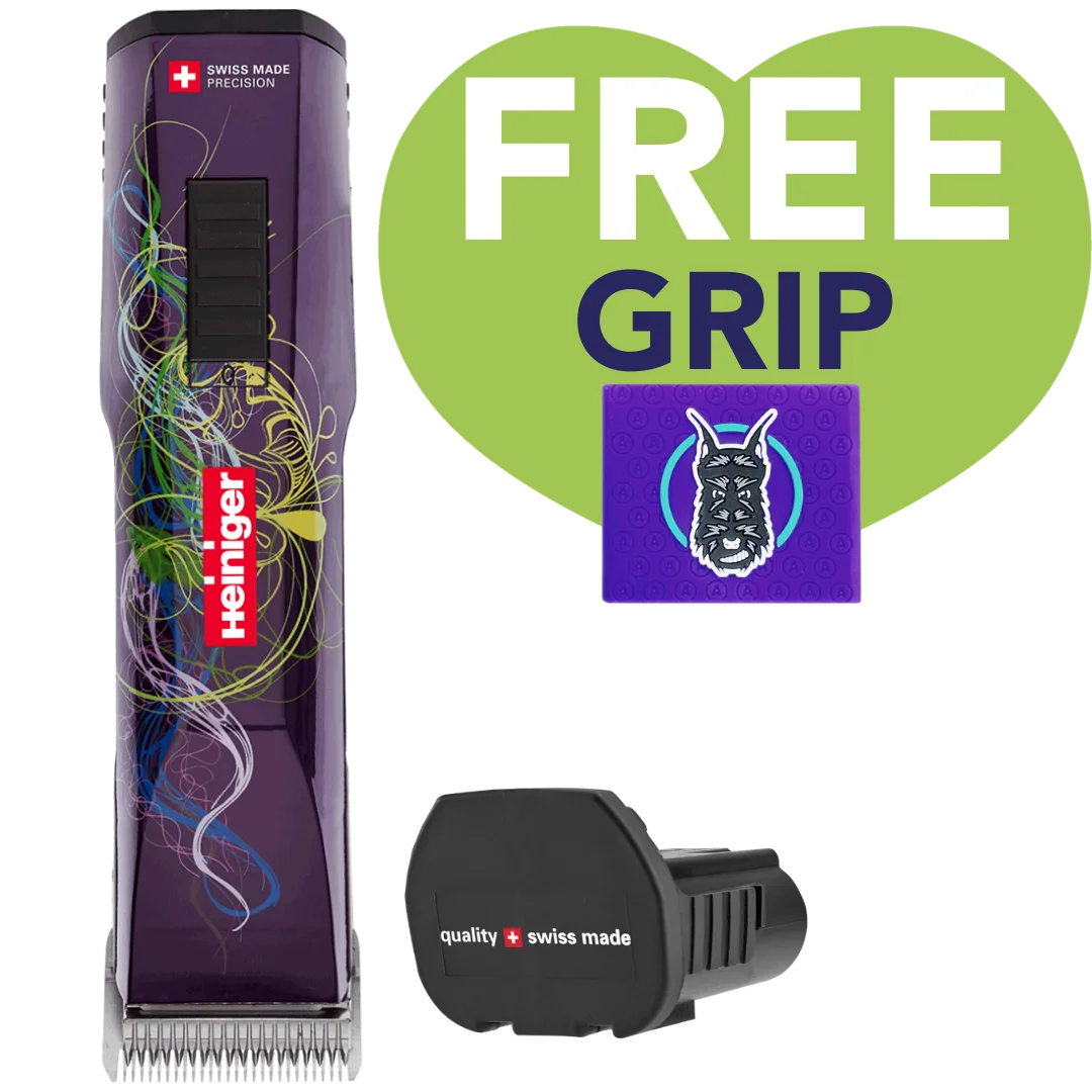 Purple Saphir Cordless Clipper One Battery with Free Grip by Heiniger
