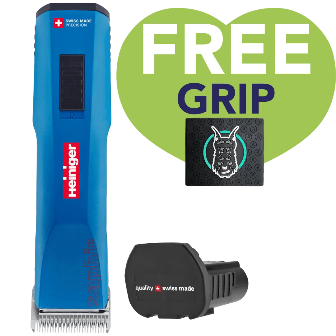 Blue Saphir Cordless Clipper One Battery with Free Grip by Heiniger