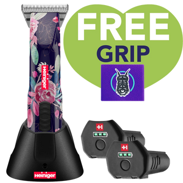 Limited Edition Flower Opal Cordless Clipper with 30W, 2 Batteries and Free Grip by Heiniger