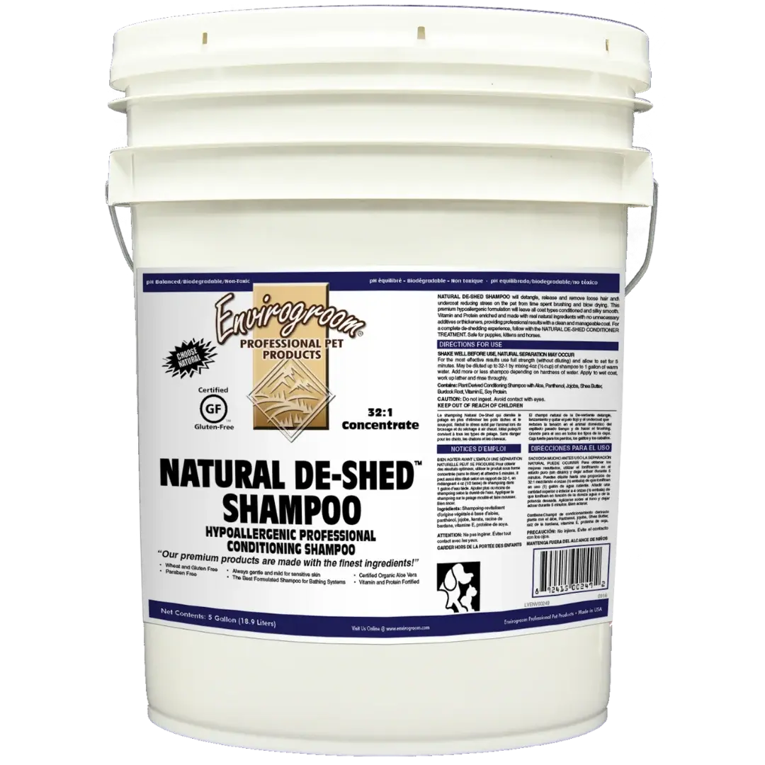 Natural deshed shampoo bucket by envirogroom