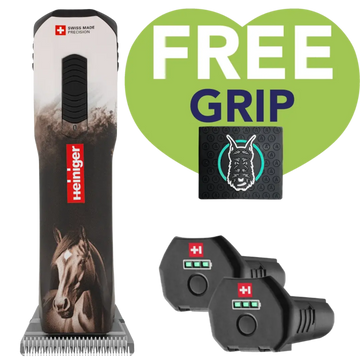 Heiniger Opal Horse Design Cordless Clipper with Two Batteries with Free Grip