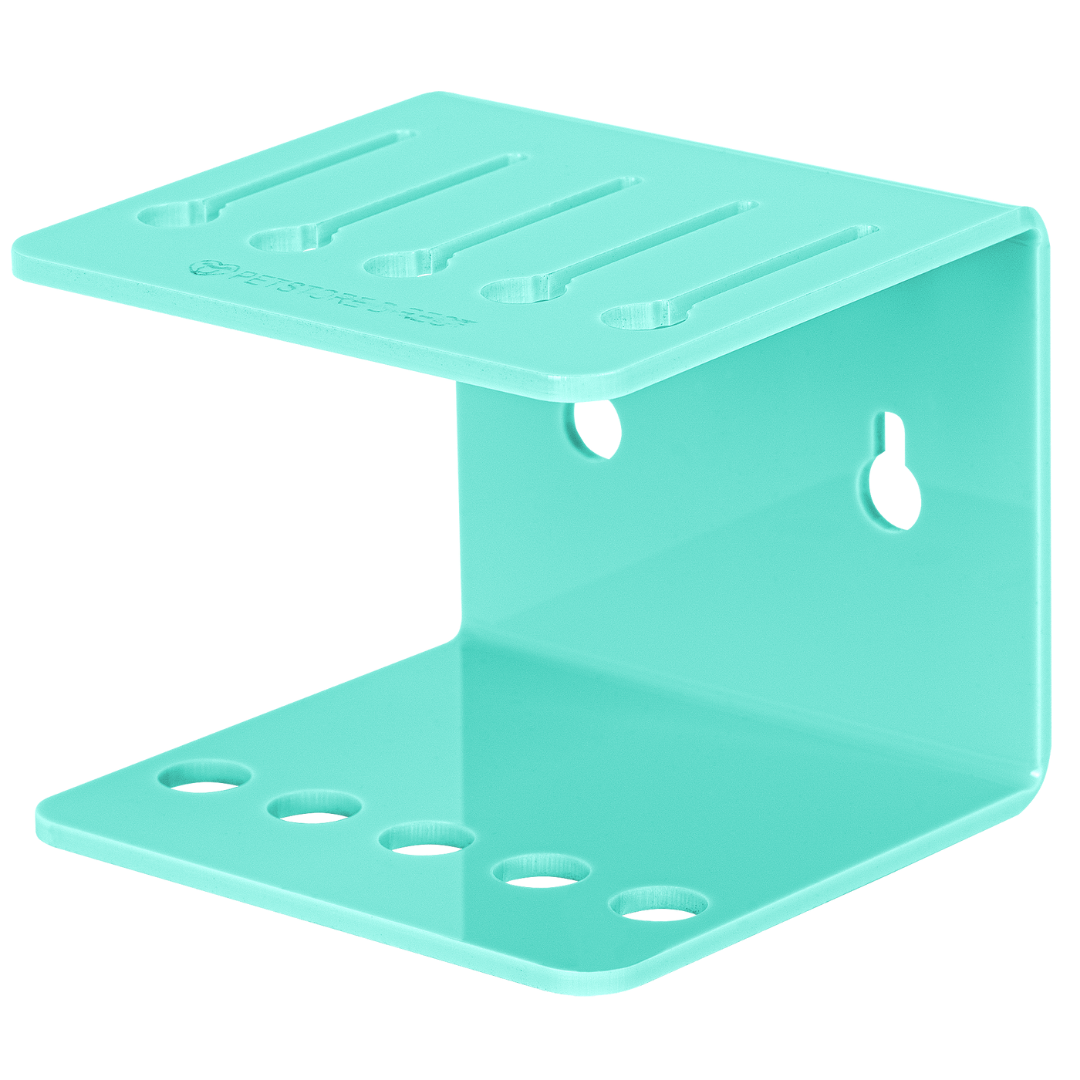 Acrylic 5 Comb Holder Tabletop and Wall Mount Aqua by PetStore.Direct