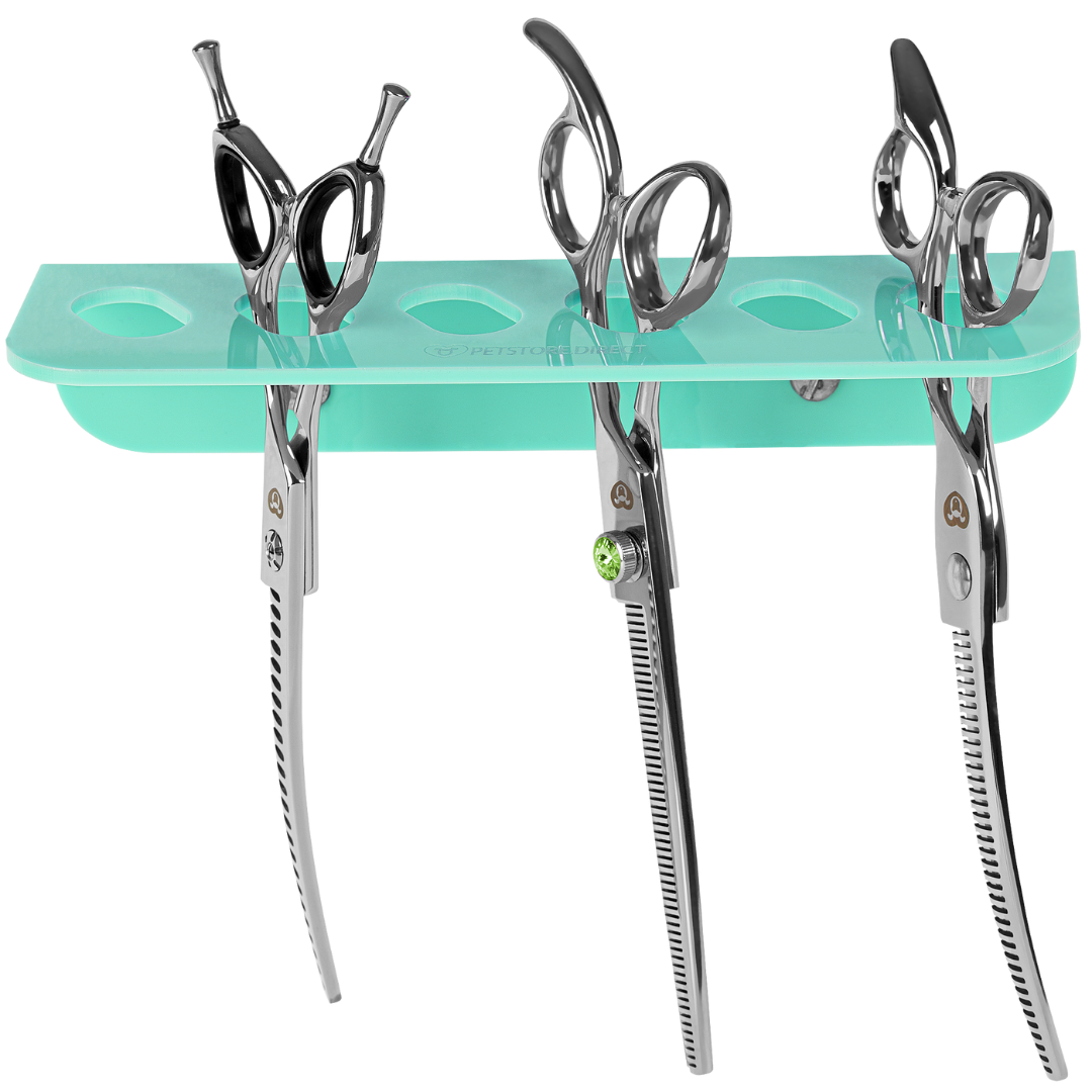 Acrylic 6 Scissor Holder Wall Mount Aqua by PetStore.Direct