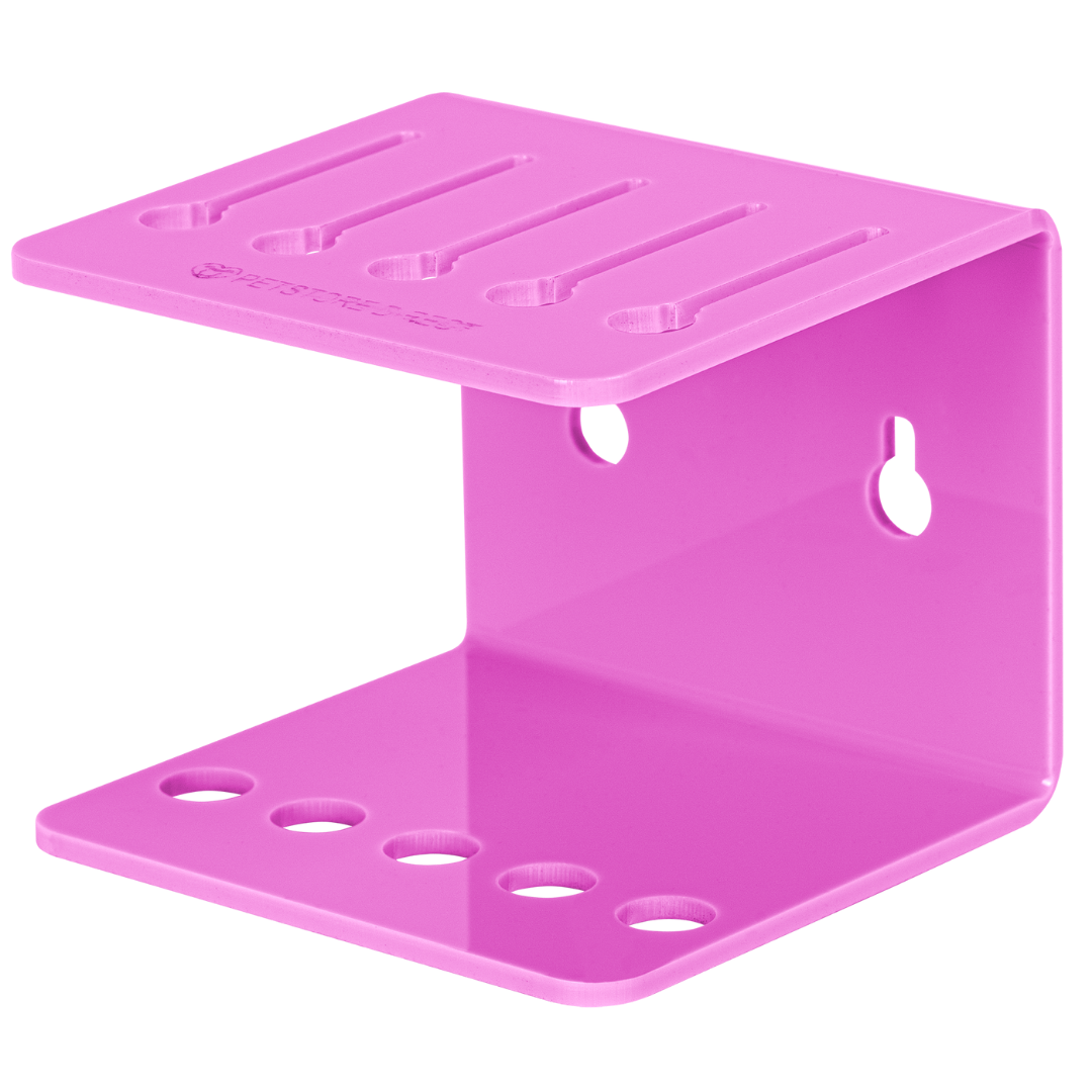Acrylic 5 Comb Holder Tabletop and Wall Mount Hot Pink by PetStore.Direct