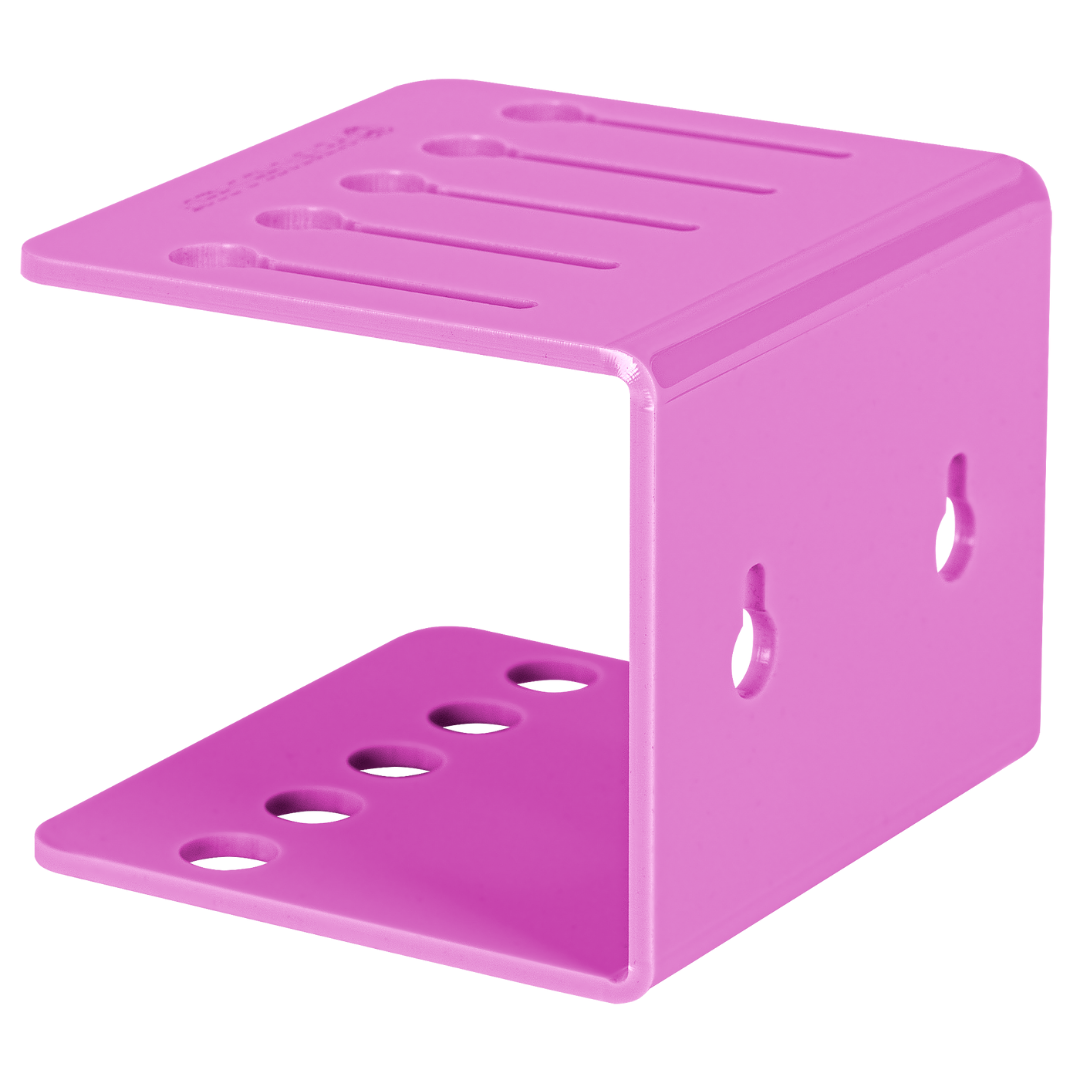 Acrylic 5 Comb Holder Tabletop and Wall Mount Hot Pink by PetStore.Direct
