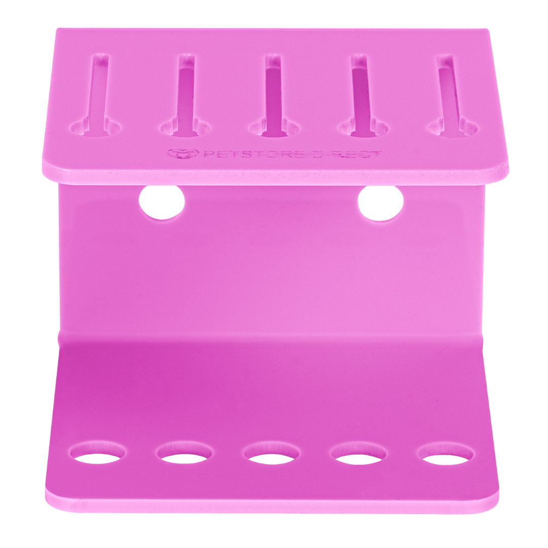 Acrylic 5 Comb Holder Tabletop and Wall Mount Hot Pink by PetStore.Direct