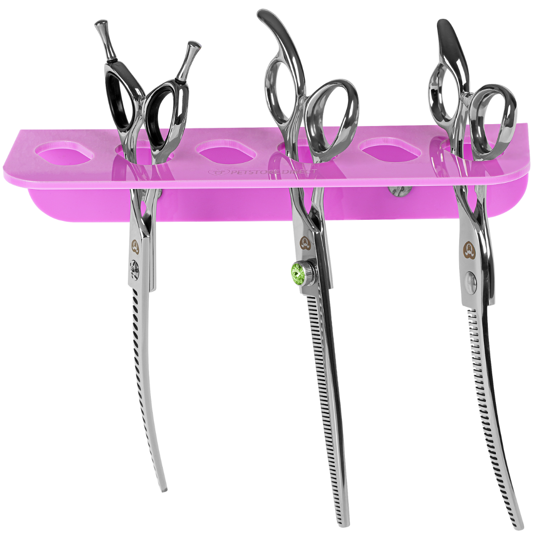 Acrylic 6 Scissor Holder Wall Mount Hot Pink by PetStore.Direct