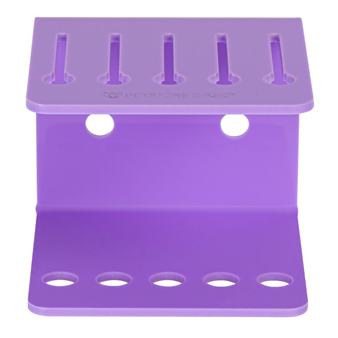 Acrylic 5 Comb Holder Tabletop and Wall Mount Lavender by PetStore.Direct