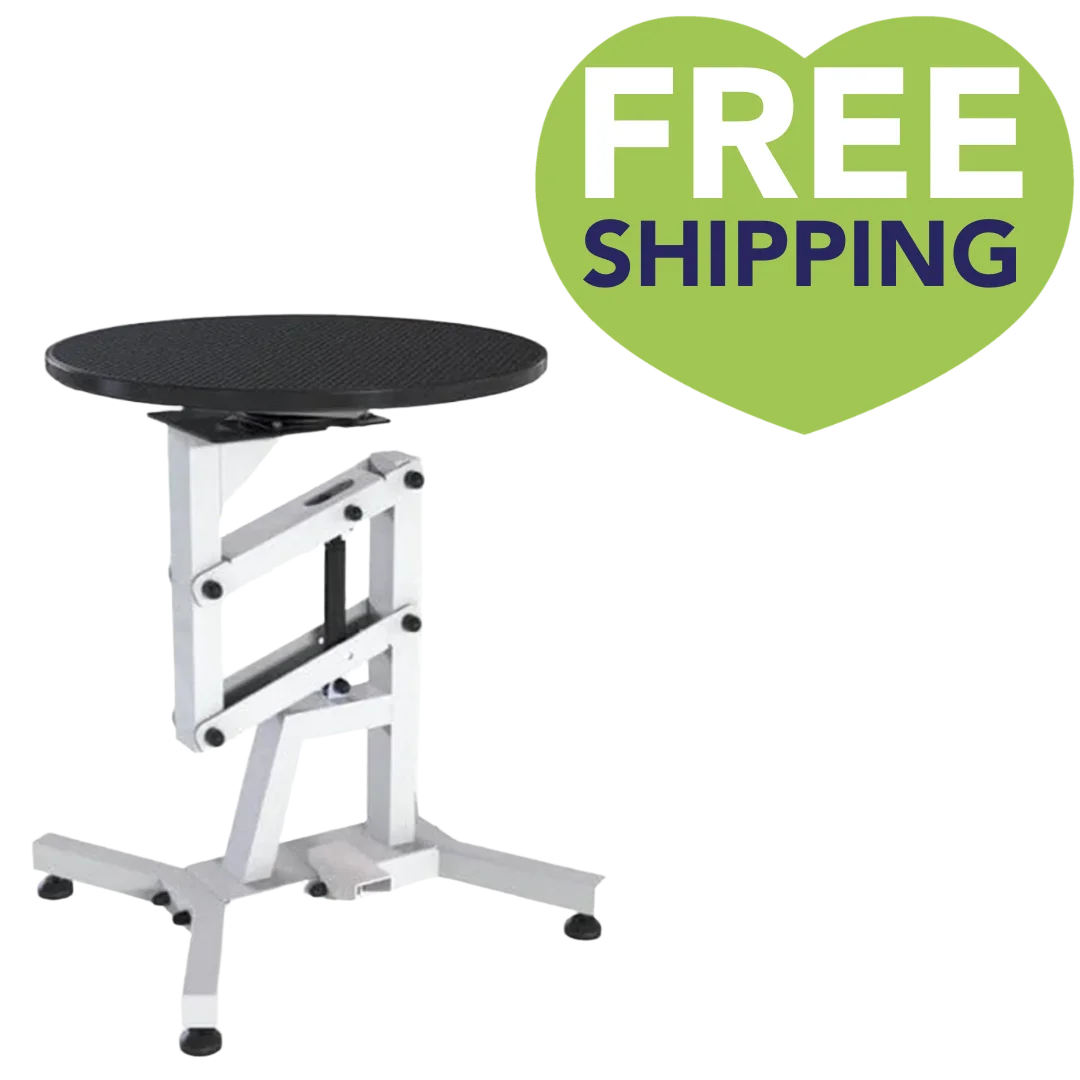 Round Air Lift Table - Black Top by PetStore.Direct