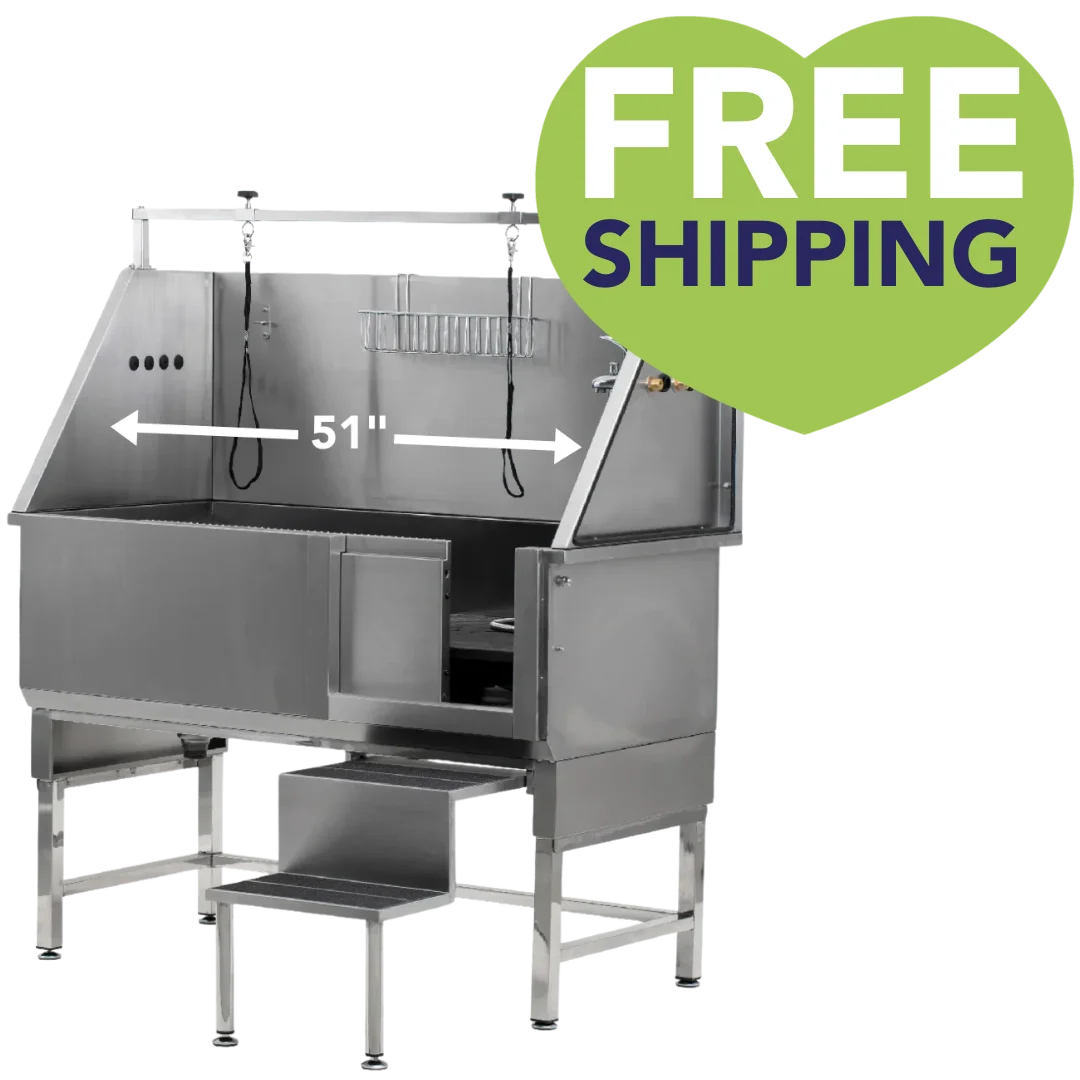 Walk-Through Bathing Tub with Steps by PetStore.Direct