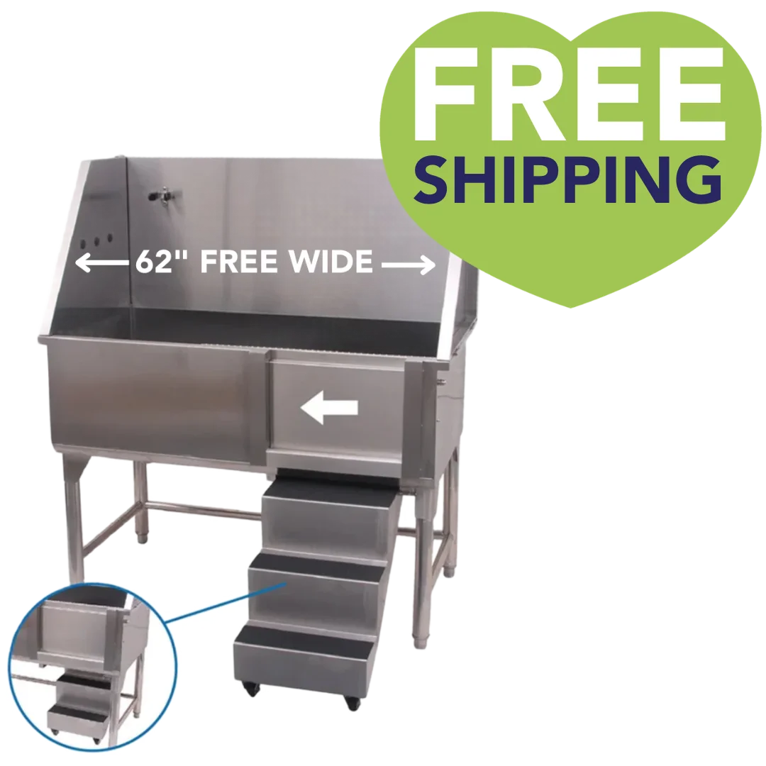 Extra-Wide Walk-Through Bathing Tub with Steps by PetStore.Direct