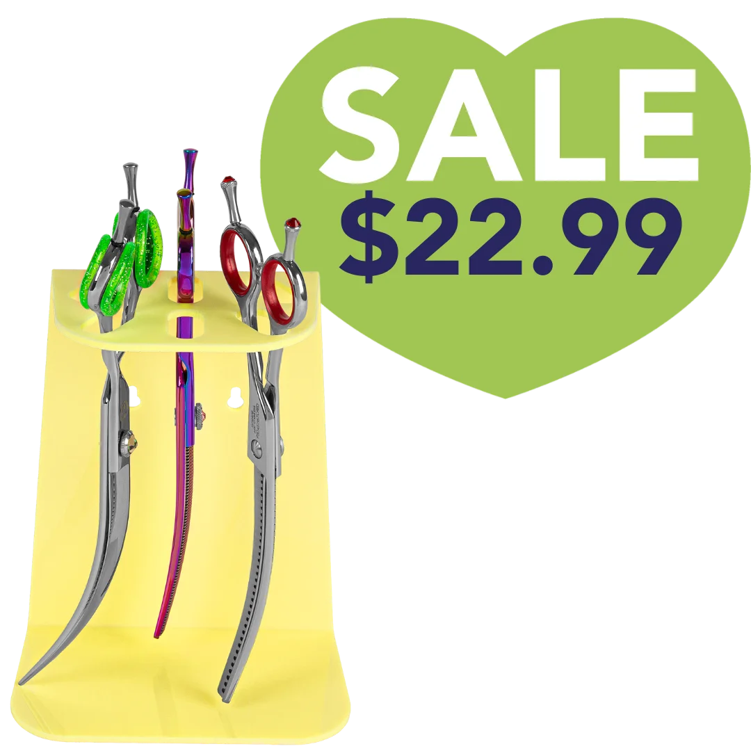 6 Scissor Tabletop and Wall Mount Holder Yellow by PetStore.Direct