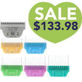 5pc Wide Glide Skip Tooth Comb Attachment Bundle with #30W Blade by PetStore.Direct