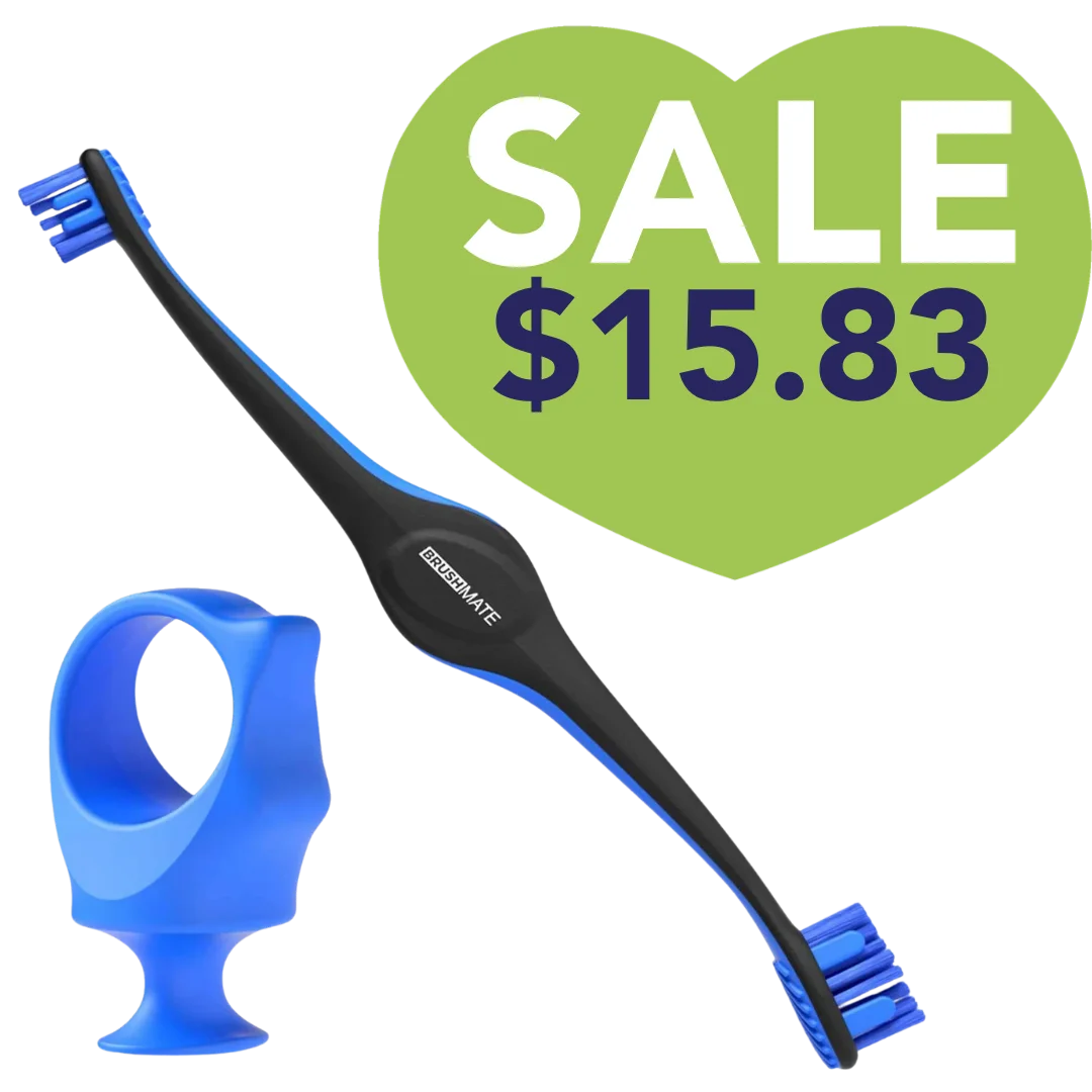 Blue Brushmate Premium Toothbrush with Biteblock Small by Paw Ready