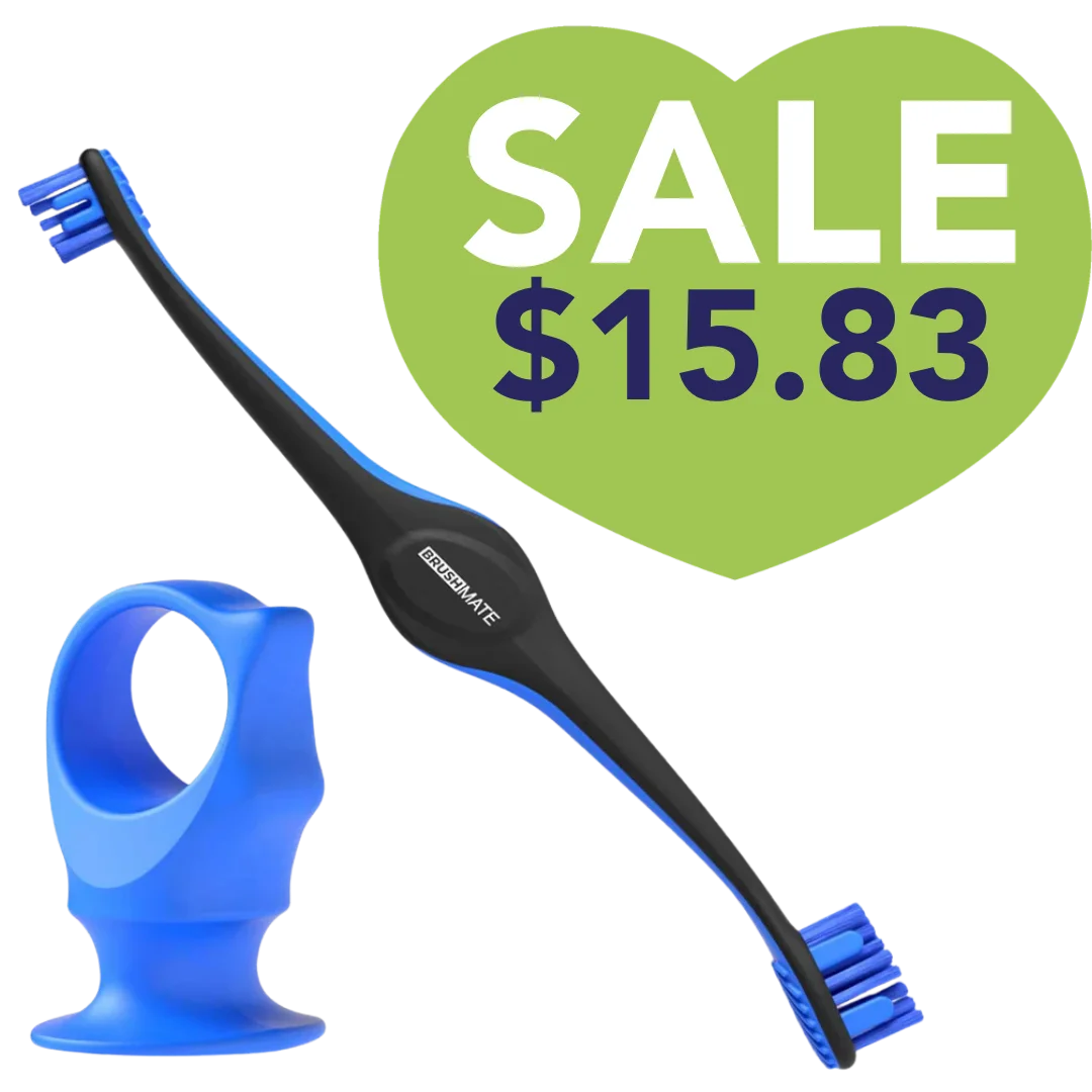 Blue Brushmate Premium Toothbrush with Biteblock Medium by Paw Ready