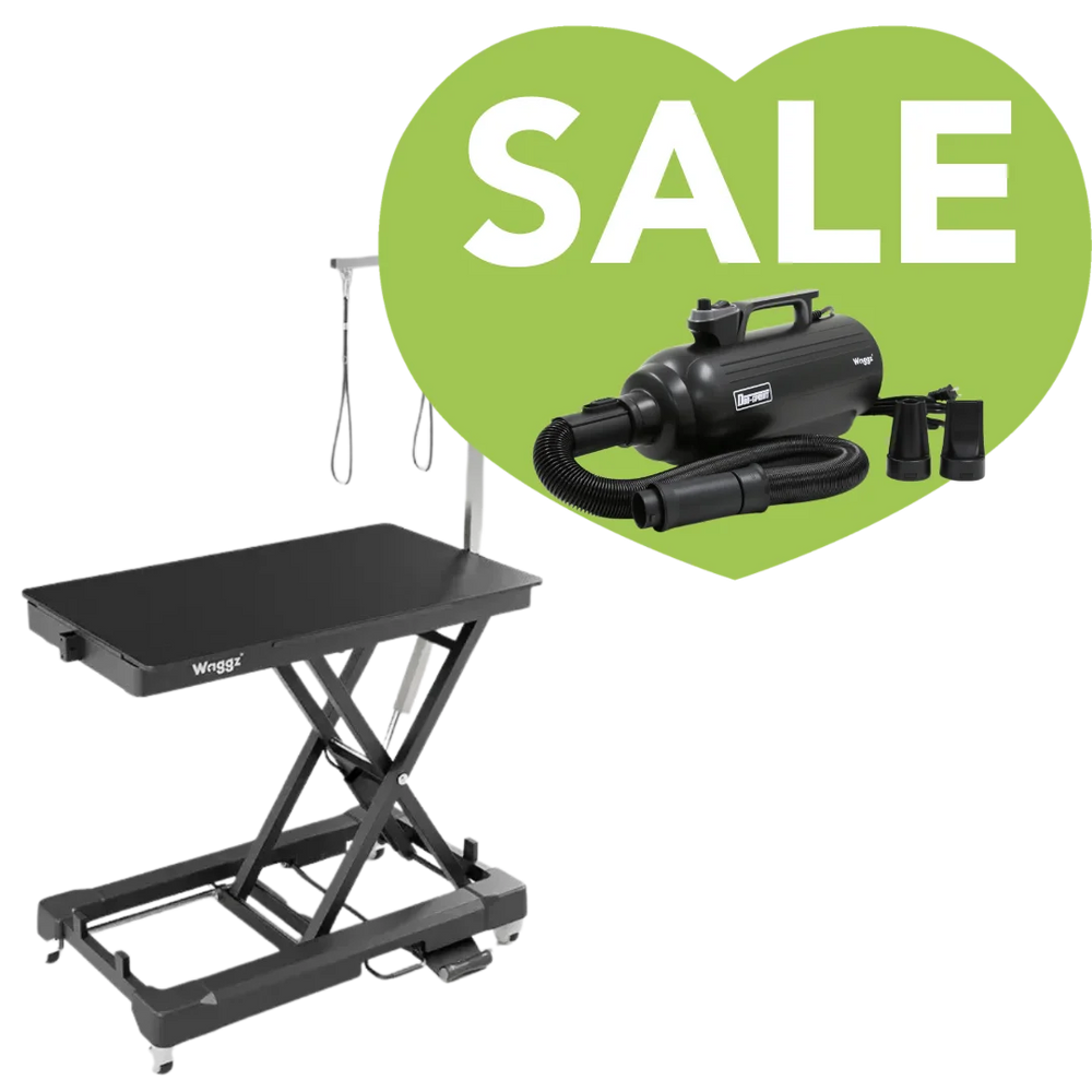Pre-Order 44" Dog Grooming Drying Electric Table without Drawer, with Caster Black + Free Duo-Surge Dryer by Waggz