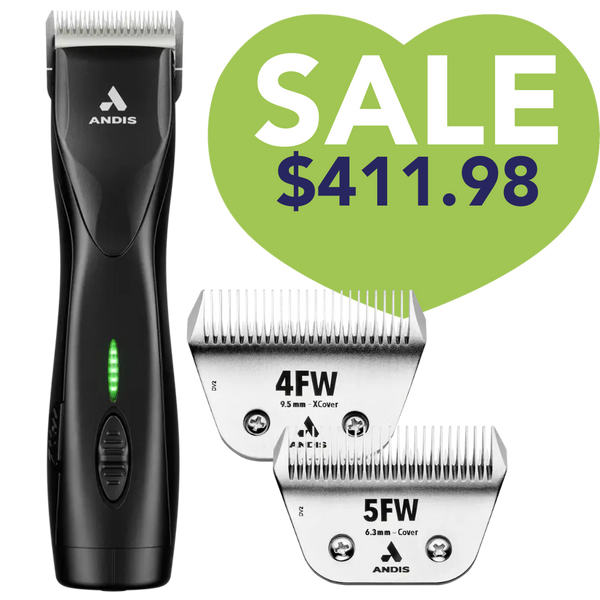 Pulse ZR II Black Clipper with 4FW and 5FW Blades by Andis