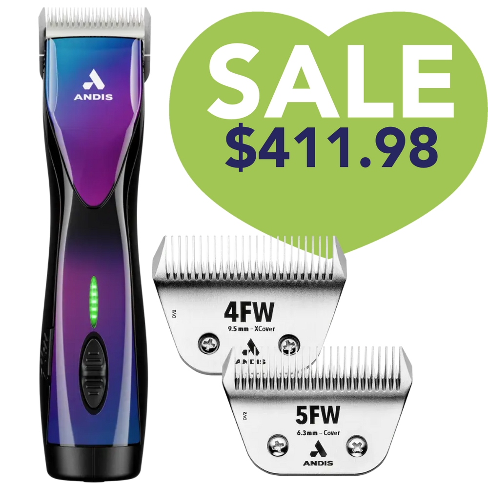 Pulse ZR II Purple Clipper with 4FW and 5FW Blades by Andis