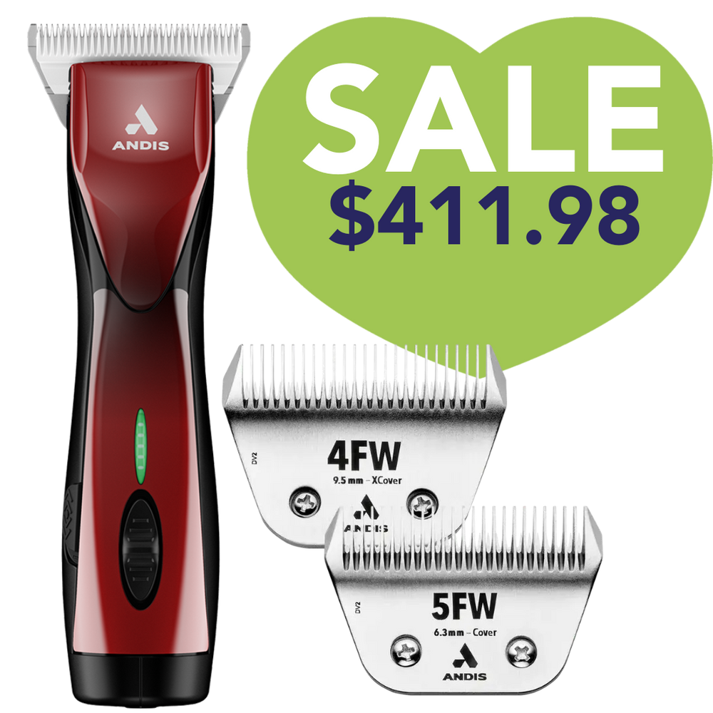 Pulse ZR II Red Clipper #30W and with 4FW and 5FW Blades by Andis