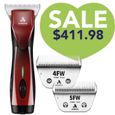 Pulse ZR II Red Clipper #30W and with 4FW and 5FW Blades by Andis