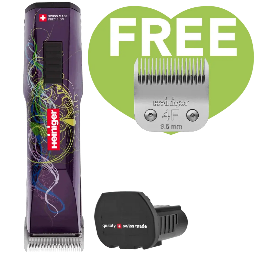 Heiniger Purple Saphir Cordless Clipper One Battery with 4F Blade